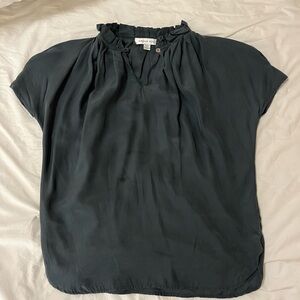 Amour Vert Dark Green Ruffled Blouse